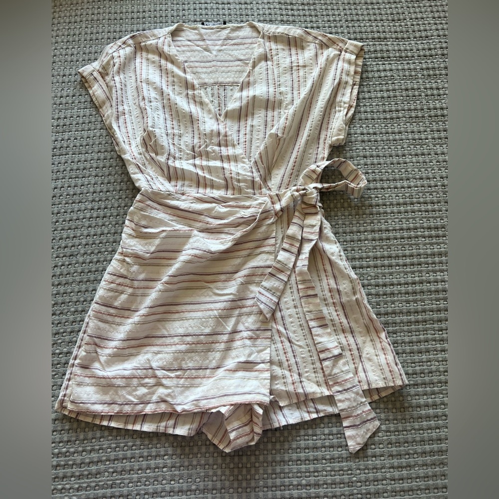 Zara Cream Striped Jumpsuit